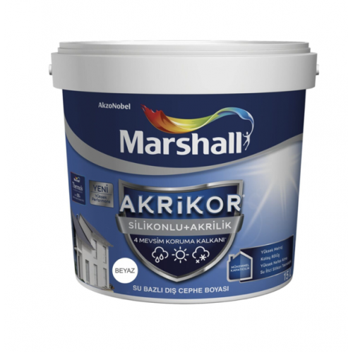 Marshall Akrikor Silikonlu Akrilik 15 lt Dış Cephe Boyası